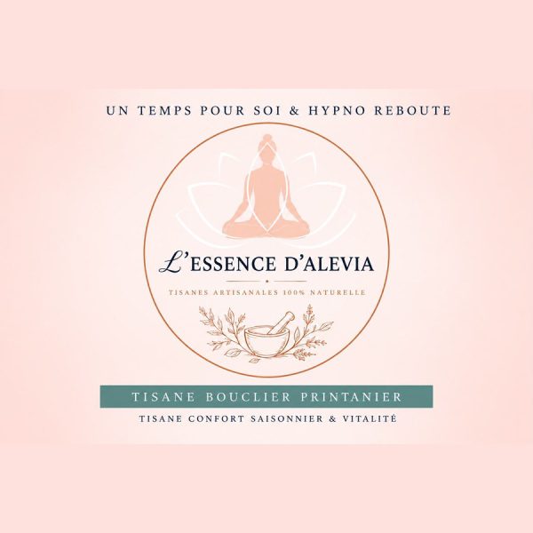 Étiquette de la tisane Bouclier Printanier, L'essence d'Alevia