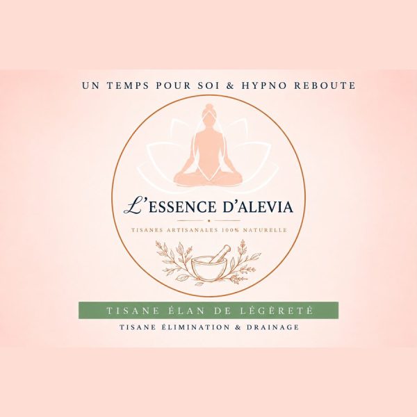 Étiquette de la tisane Élan de Légèreté, L'essence d'Alevia