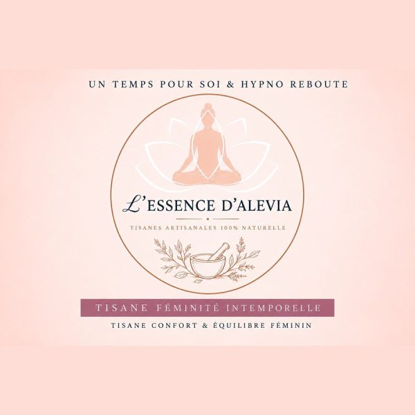 Étiquette de la tisane Féminité Intemporelle, L'essence d'Alevia